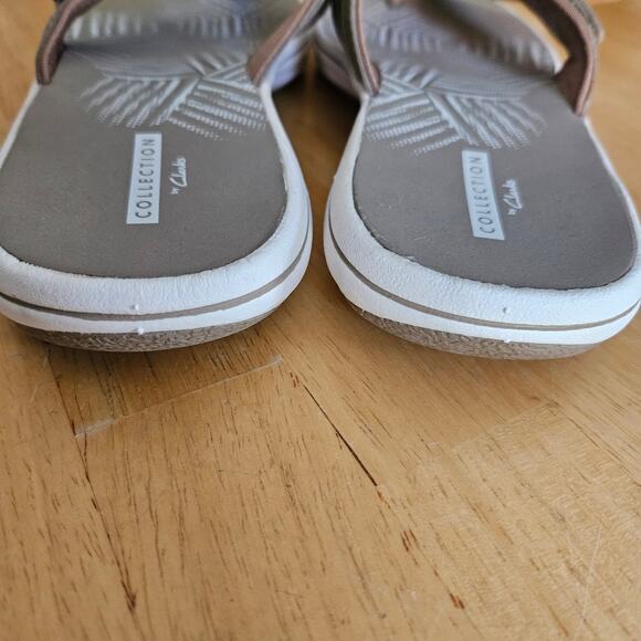Clarks Cloudstepper Breeze Sea Sandal Thong Taupe Sz 8 NWT - Picture 6 of 8